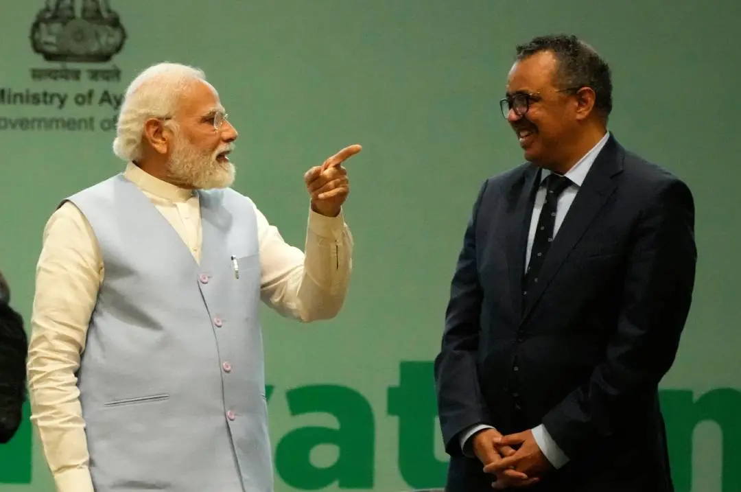 നരേന്ദ്ര മോദിയും ടെഡ്രോസ് ഗബ്രിയോസിസും | Photo: AP
