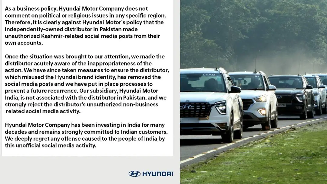 ഹ്യുണ്ടായി ഇന്ത്യയുടെ ഫെയ്സ്ബുക്ക് പോസ്റ്റ് | Photo: Hyundai India