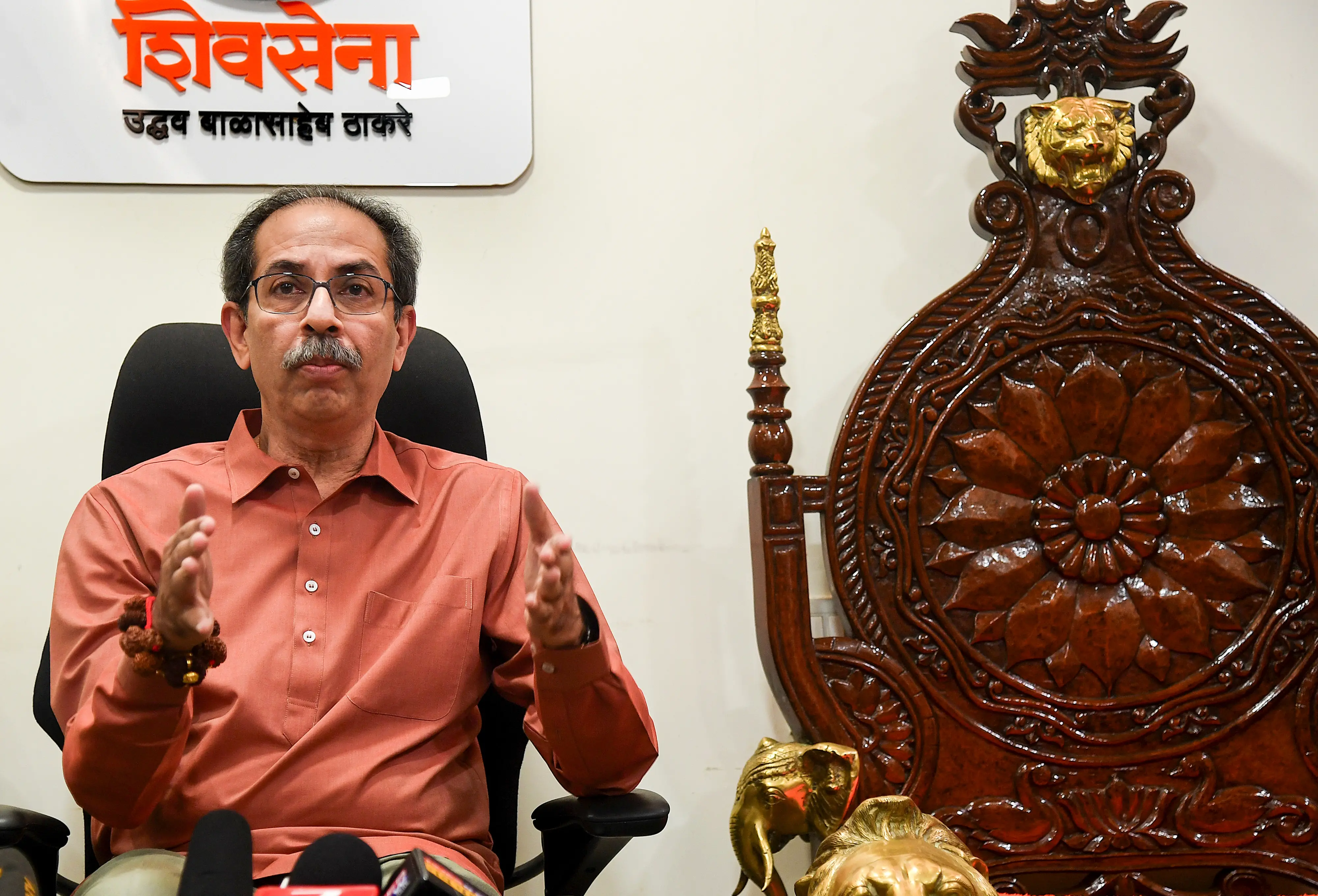 Shiv Sena (UBT) chief Uddhav Thackeray addresses a press conference in Mumbai | Photo: PTI