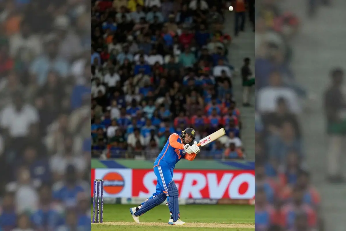 India's Abhishek Sharma plays a shot during the Asia Cup cricket match between India and Pakistan at Dubai International Cricket Stadium in Dubai, United Arab Emirates. | Photo: AP/PTI