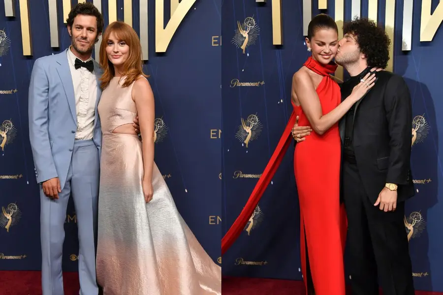 Date night goals! Selena & Benny, Leighton & Adam bring glam & love to the Emmys | WATCH