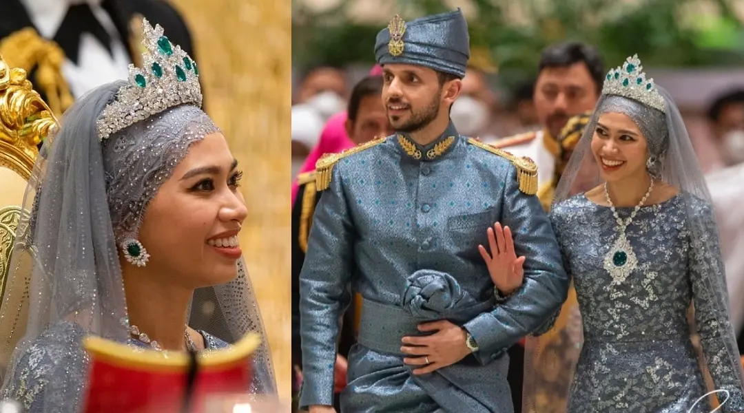 ബ്രൂണെ രാജകുമാരിയും ഭര്ത്താവ് അബ്ദുള്ള അല് ഹാഷ്മിയും | Photo: Facebook/Tiara Mania