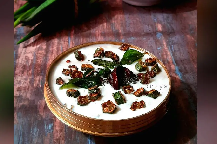 ‌വറുത്ത വെണ്ടക്ക ചേർത്ത കിടിലൻ പച്ചടി