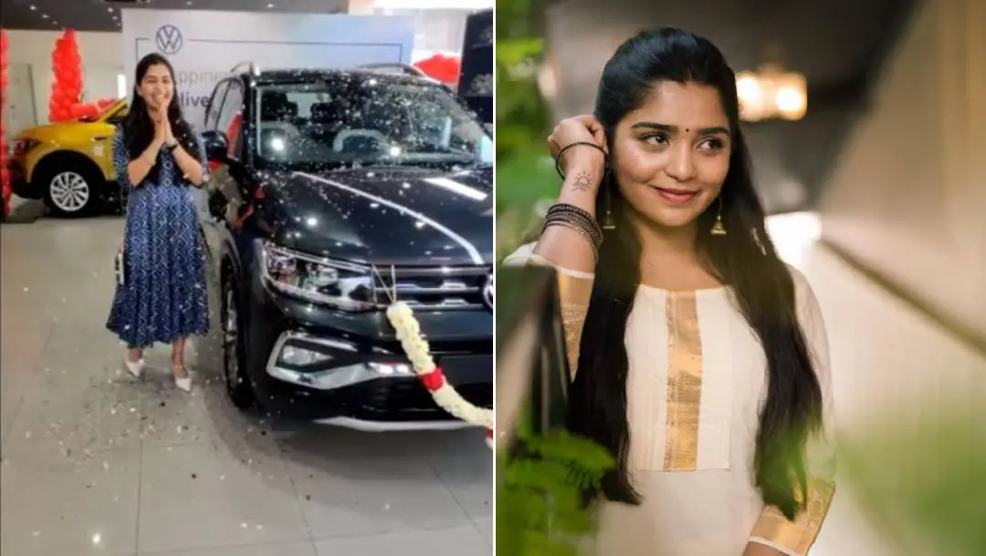 നടി ഗൗരി തന്റെ പുതിയ വാഹനത്തിന് സമീപം | Photo: Social Media