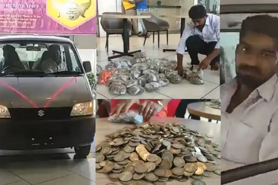 വൈറലാകാനല്ല, ബോധവത്കരണമാണ്; ചാക്കില്‍ 10 രൂപയുടെ നാണയവുമായെത്തി കാര്‍ വാങ്ങി യുവാവ് | Video