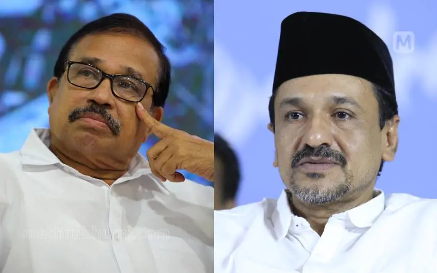 കെ.എന്.എ ഖാദര്, പാണക്കാട് സാദിഖലി ശിഹാബ് തങ്ങള് | ഫോട്ടോ: മാതൃഭൂമി