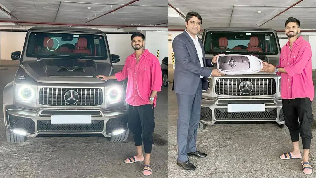 ശ്രേയസ് അയ്യര് പുതിയ വാഹനത്തിന് സമീപം | Photo: Instagram
