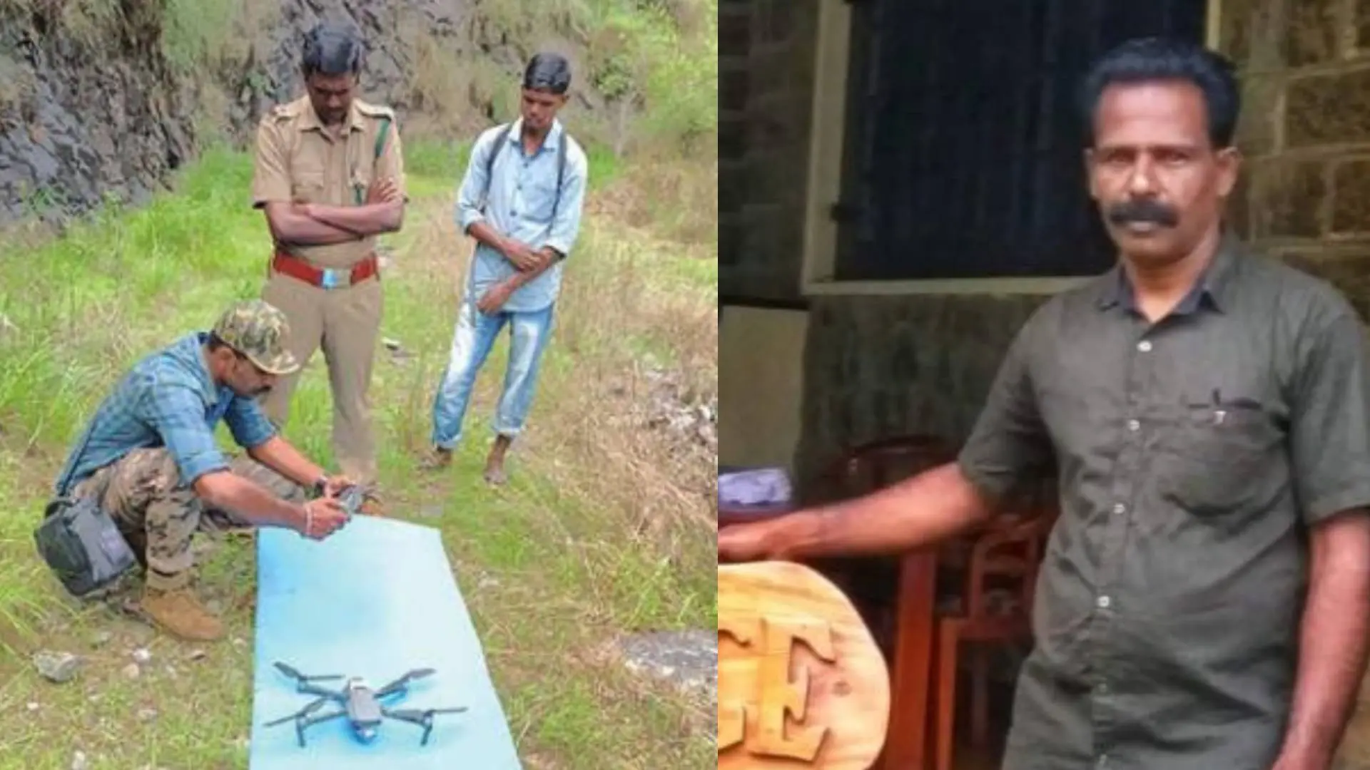 സൈരന്ധ്രിയിൽനിന്ന് കാണാതായ വാച്ചർ രാജനെ കണ്ടെത്തുന്നതിനായി വനംവകുപ്പ് ജീവനക്കാർ ഡ്രോൺ തയ്യാറാക്കുന്നു, വാച്ചർ രാജൻ