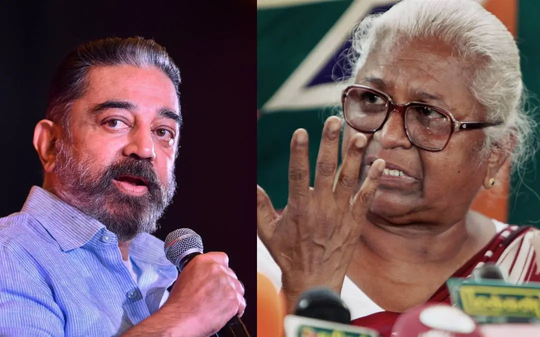 കമൽ ഹാസൻ, പേരറിവാളന്റെ അമ്മ അർപ്പുതാമ്മാൾ | ഫോട്ടോ: പി.ടിഐ