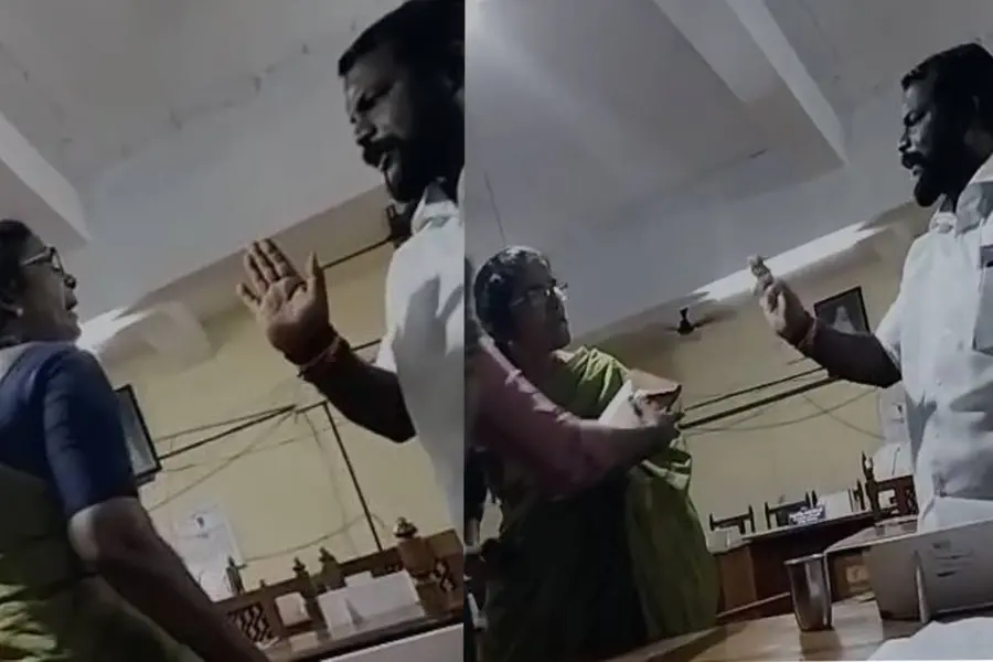കൊമ്പുകോര്ത്ത് BJP നേതാക്കള്; 'ഭൂമിയോളം ഞാന് ക്ഷമിക്കും, അടിച്ചു നിന്റെ ചെവിക്കല്ല് പൊട്ടിക്കും'