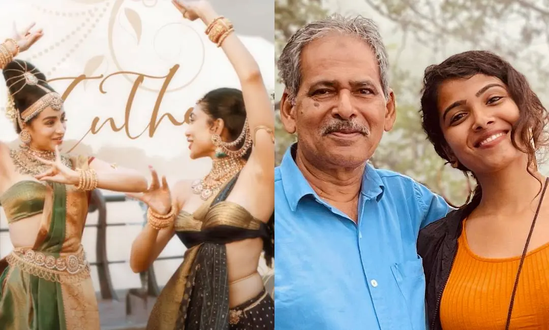 പൊന്നിയിന് സെല്വനിലെ രംഗം, സനാ മൊയ്തൂട്ടി പിതാവിനൊപ്പം