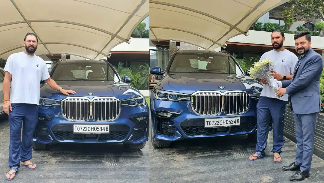 യുവരാജ് സിങ്ങ് പുതിയ വാഹനം സ്വീകരിക്കുന്നു | Photo: Social Media