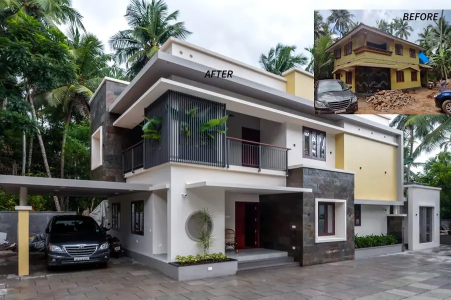 അമ്പോ! എന്തൊരു മാറ്റം; പുതുപുത്തന് ലുക്കില് 20 വര്ഷം പഴക്കമുള്ള വീട്