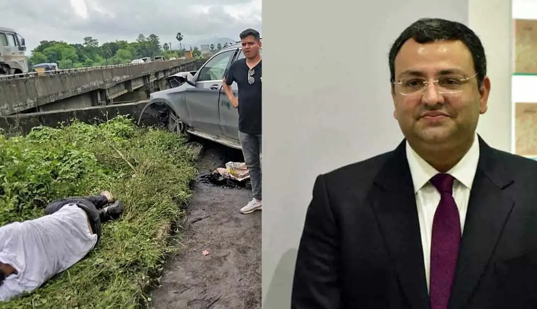 അകടത്തിന്റെ ദൃശ്യം, സൈറസ് മിസ്ത്രി |ഫോട്ടോ:PTI