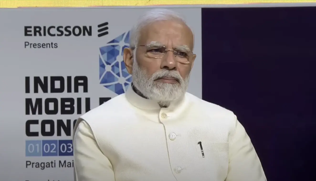 പ്രധാനമന്ത്രി നരേന്ദ്ര മോദി | Photo:Screengrab from IMC 2022 Live Stream