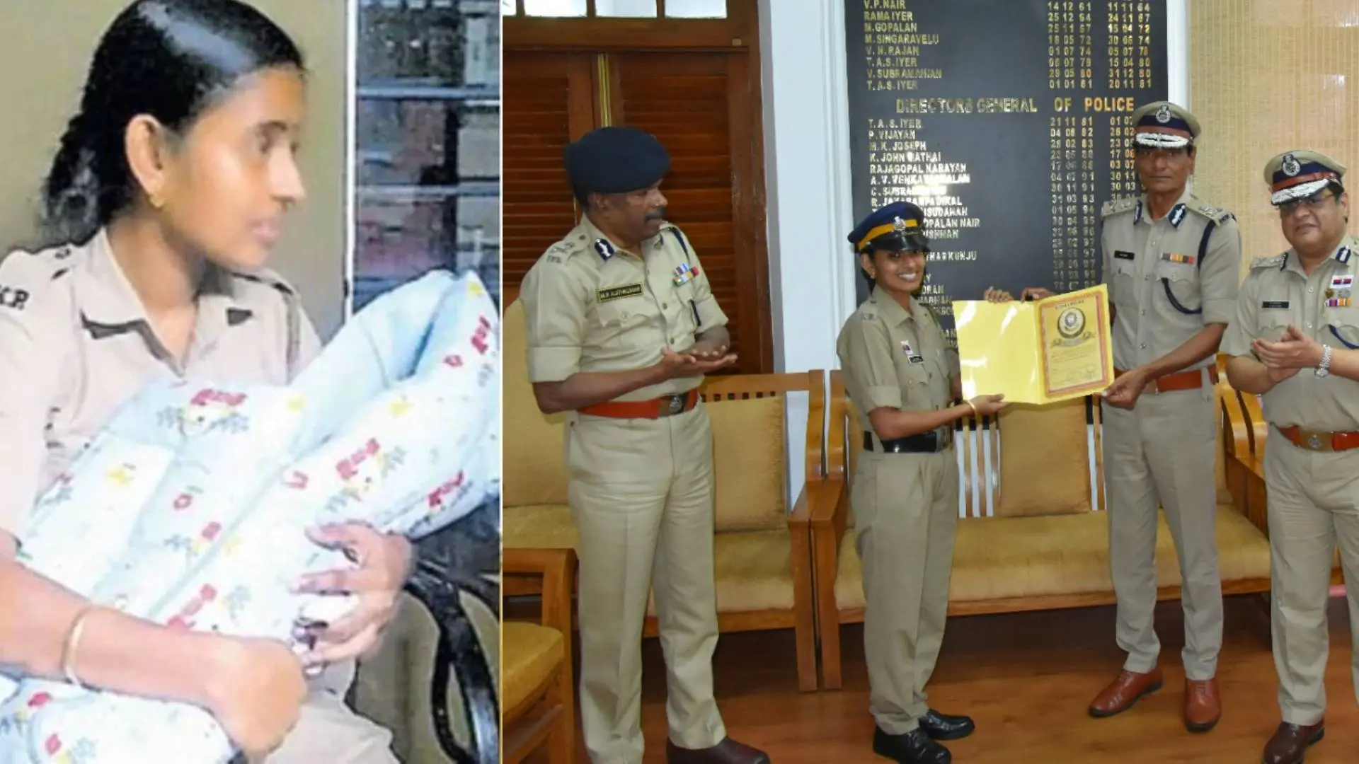 രമ്യ, എം.ആര്.രമ്യയ്ക്ക് സംസ്ഥാന പോലീസ് മേധാവി അനില്കാന്ത് കമന്റേഷന് സര്ട്ടിഫിക്കറ്റ് സമ്മാനിക്കുന്നു. എ.ഡി.ജി.പിമാരായ എം.ആര്.അജിത് കുമാര്, കെ.പത്മകുമാര്, ഐ.ജി അനൂപ് കുരുവിള ജോണ് എന്നിവര് സമീപം