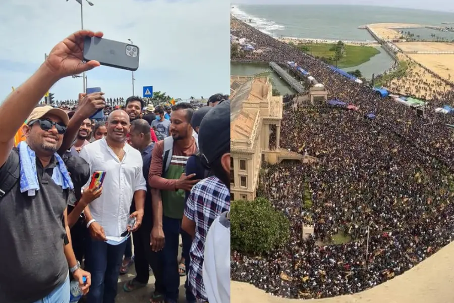 ശ്രീലങ്ക കലാപ കലുഷിതം; പ്രക്ഷോഭകരെ പിന്തുണച്ച് ക്രിക്കറ്റ് താരങ്ങള് ജയസൂര്യയും സംഗക്കാരയും