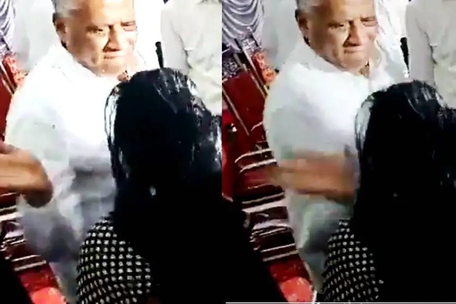പട്ടയവിതരണത്തിനിടെ പരാതി പറഞ്ഞ സ്ത്രീയുടെ മുഖത്തടിച്ച് ബിജെപി മന്ത്രി; വ്യാപക പ്രതിഷേധം