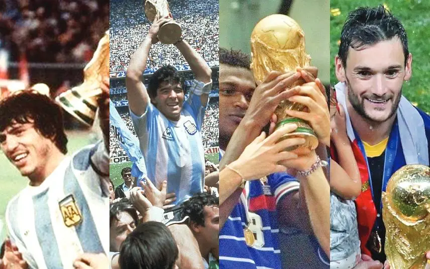 1978, 1986, 1998, 2018 വര്‍ഷങ്ങളില്‍ കിരീടവുമായി താരങ്ങള്‍
