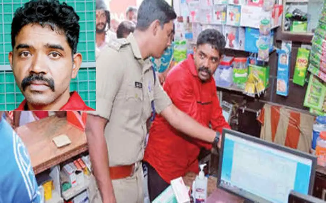 പ്രതി സതീഷുമായി മാന്നാറിൽ പോലീസ് തെളിവെടുപ്പു നടത്തുന്നു