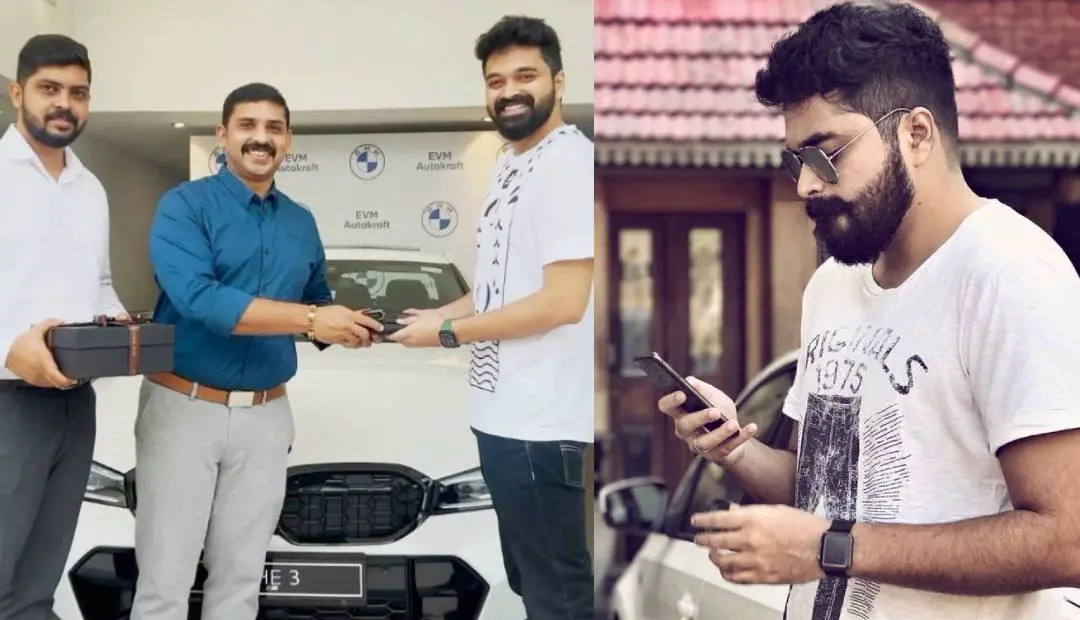 ഫര്‍ഹാന്‍ ഫാസില്‍ പുതിയ വാഹനം ഏറ്റുവാങ്ങുന്നു | Photo: bmwevmautokraft
