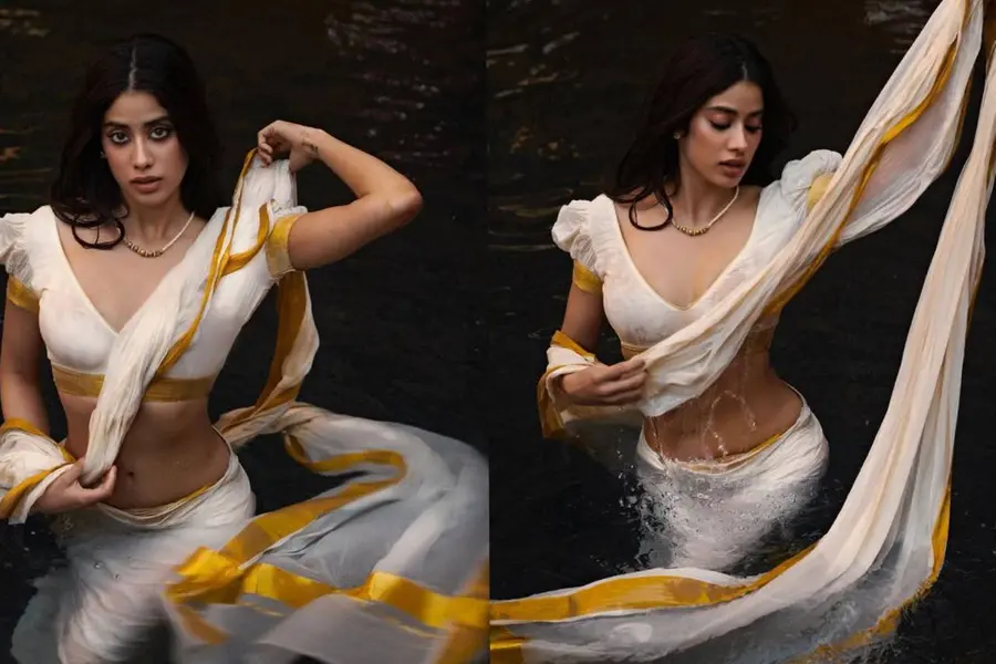 കേരളാസാരിയില് അലസമനോഹരിയായി ജാന്വി കപൂര് ; ചിത്രങ്ങള് വൈറല്