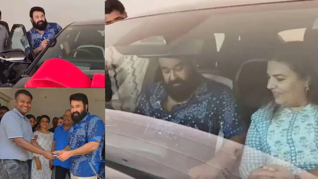 പിറന്നാള് സമ്മാനമായി ലഭിച്ച വാഹനത്തില് മോഹന്ലാല് | Photo: Mohanlal Fans 2255
