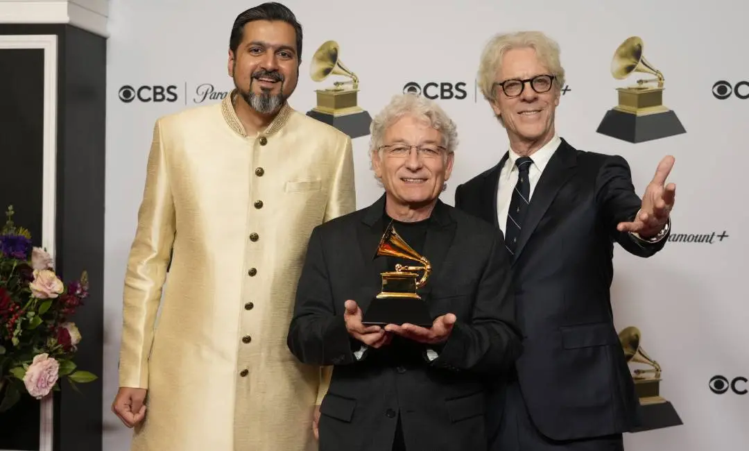 Ricky Kej, Herbert Waltl, and Stewart Copeland | Photo: AP Photo/Jae C. Hong