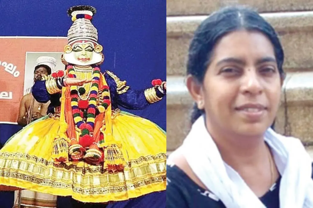 ശ്രീകൃഷ്ണ വേഷത്തിൽ അരങ്ങേറ്റം നടത്തുന്ന രുഗ്മിണീദേവി/ രുഗ്മിണീദേവി | Photo: Mathrubhumi