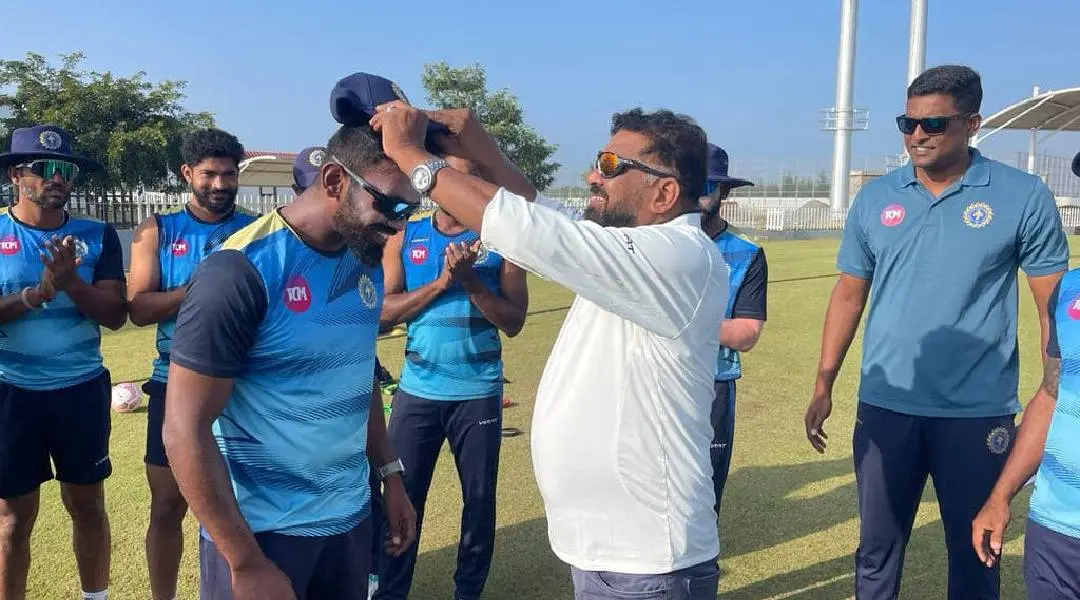 കേരളത്തിനായി രഞ്ജി ട്രോഫിയില് അരങ്ങേറ്റം കുറിച്ച വിശ്വേശര് എം സുരേഷ് | Photo: www.facebook.com/KeralaCricketAssociation