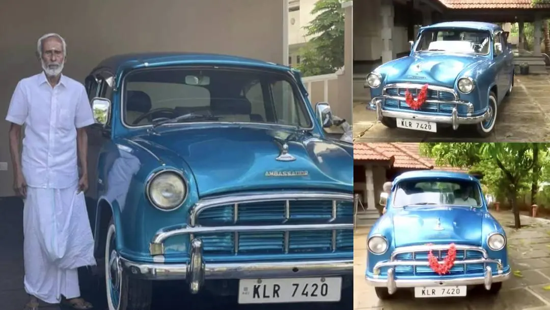 അച്യുതന് നായര് കാറിന് സമീപം | Photo: Facebook/Kerala Lifestyle