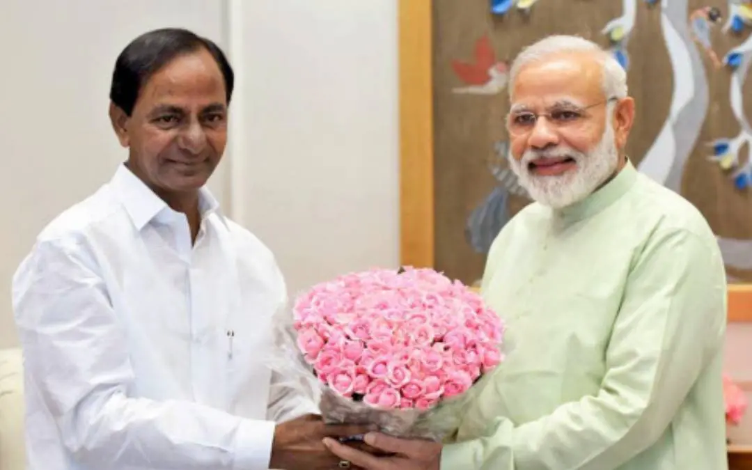 പ്രധാനമന്ത്രി നരേന്ദ്രമോദിയും തെലങ്കാന മുഖ്യമന്ത്രി കെ. ചന്ദ്രശേഖര് റാവുവും | File Photo/ UNI
