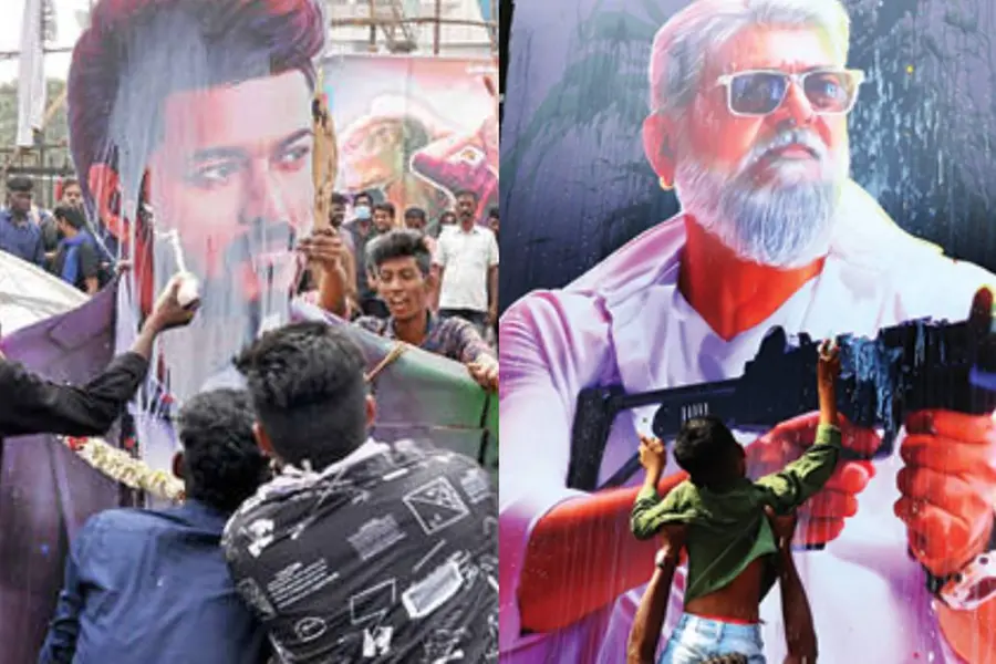 വിജയ്, അജിത്ത് ചിത്രങ്ങളുടെ റിലീസ് : ആഘോഷങ്ങൾ അതിരുവിട്ടു