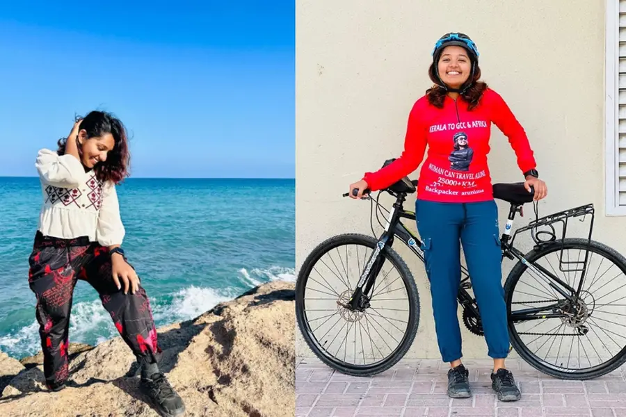 2 വര്ഷംകൊണ്ട് 25000 കിലോമീറ്റര്; ആഫ്രിക്കയിലേക്കൊരു സൈക്കിള്യാത്ര, യുഎഇയിലെത്തി അരുണിമ