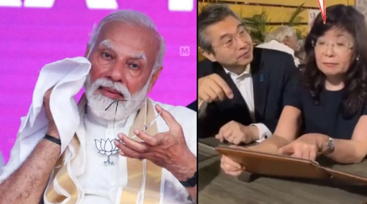 PM Narendra Modi,Hiroshi Suzuki and his wife:photo|b.nuralikrishnan,twitter.com/HiroSuzukiAmbJP