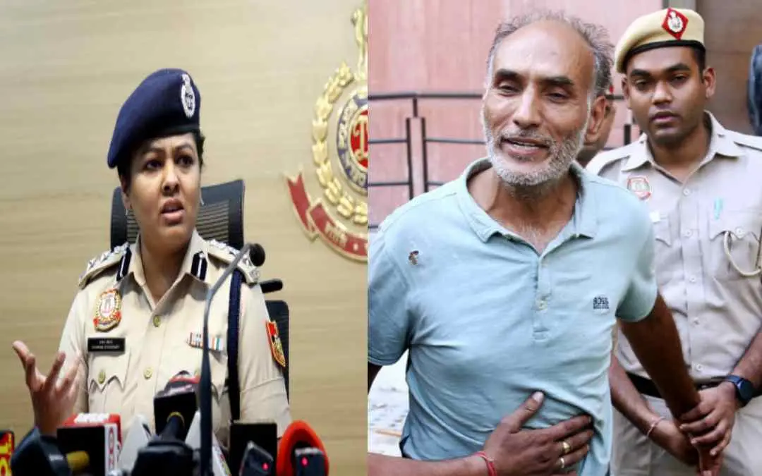 സൗത്ത് ഡല്ഹി ഡി.സി.പി. ചന്ദന് ചൗധരി(ഇടത്ത്) അറസ്റ്റിലായ ബണ്ടിചോര്(വലത്ത്) | Photo: ANI