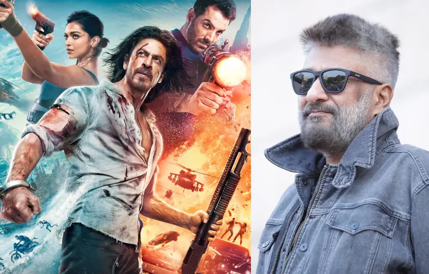 പഠാന് പോസ്റ്റര്, വിവേക് അഗ്നിഹോത്രി | photo: facebook/ shahrukh khan, vivek agnihothri