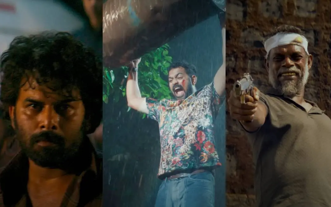 കാസർഗോൾഡ് എന്ന ചിത്രത്തിൽ സണ്ണി വെയ്ൻ, ആസിഫ് അലി, വിനായകൻ എന്നിവർ | ഫോട്ടോ: സ്ക്രീൻഗ്രാബ്