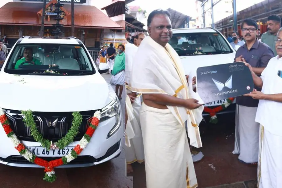 ഗുരുവായൂരപ്പന് കാണിക്കയായി വീണ്ടും മഹീന്ദ്ര; ഇത്തവണ സമര്‍പ്പിച്ചത് എക്‌സ്.യു.വി.700