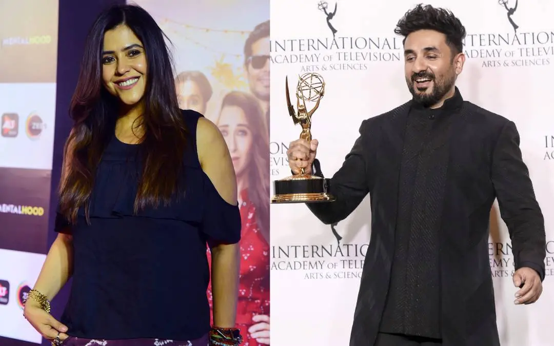 ഏക്താ കപൂർ, എമ്മി പുരസ്കാരവുമായി വീർ ദാസ് | ഫോട്ടോ: എ.എഫ്.പി, എ.പി