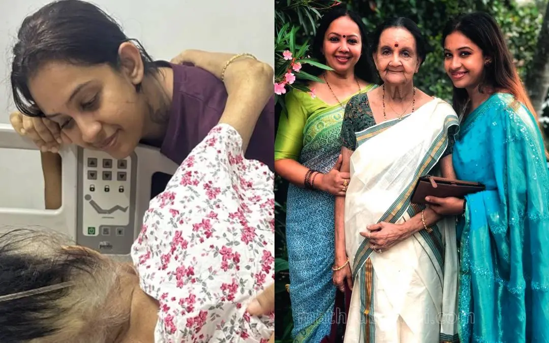 സൗഭാഗ്യ പങ്കുവെച്ച ചിത്രം, താര കല്യാണും സുബ്ബലക്ഷ്മിയും സൗഭാഗ്യയും | photo: instagram/ sowbhagya, mathrubhumi