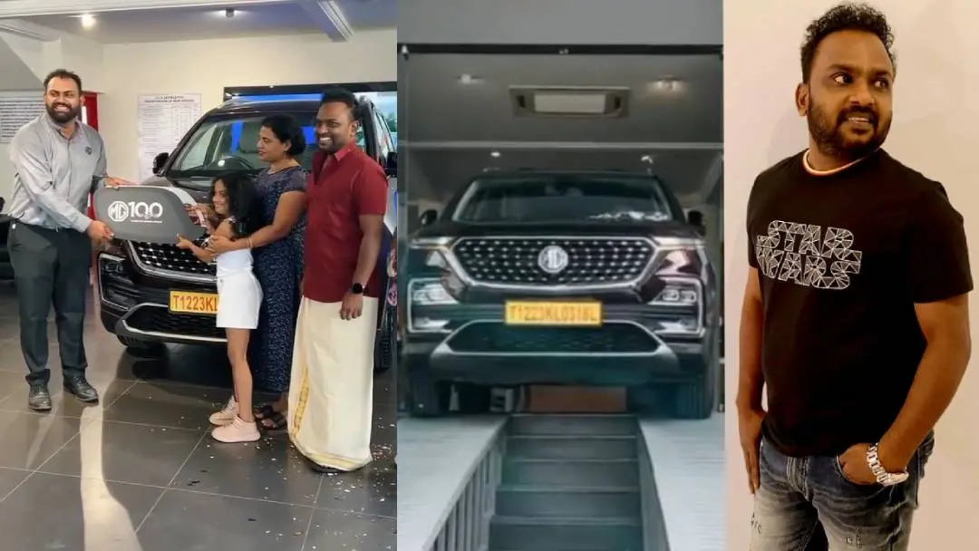 നടന് ബിജുക്കുട്ടന് പുതിയ എം.ജി. ഹെക്ടര് ഏറ്റുവാങ്ങുന്നു | Photo: Facebook/Biju Kuttan