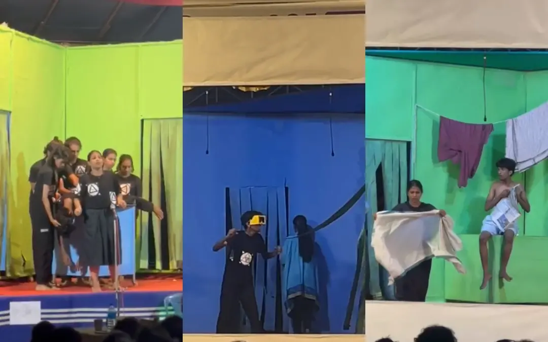 നാടകത്തില്നിന്ന് | Photo: Screen grab/ Arranged Video