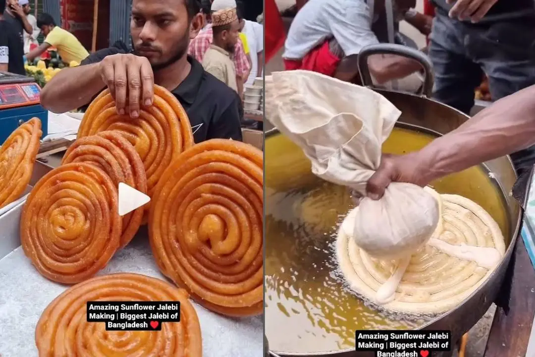 വൈറല് വീഡിയോയില് നിന്നുള്ള രംഗം | Photo: instagram/ indian.foodie.boy