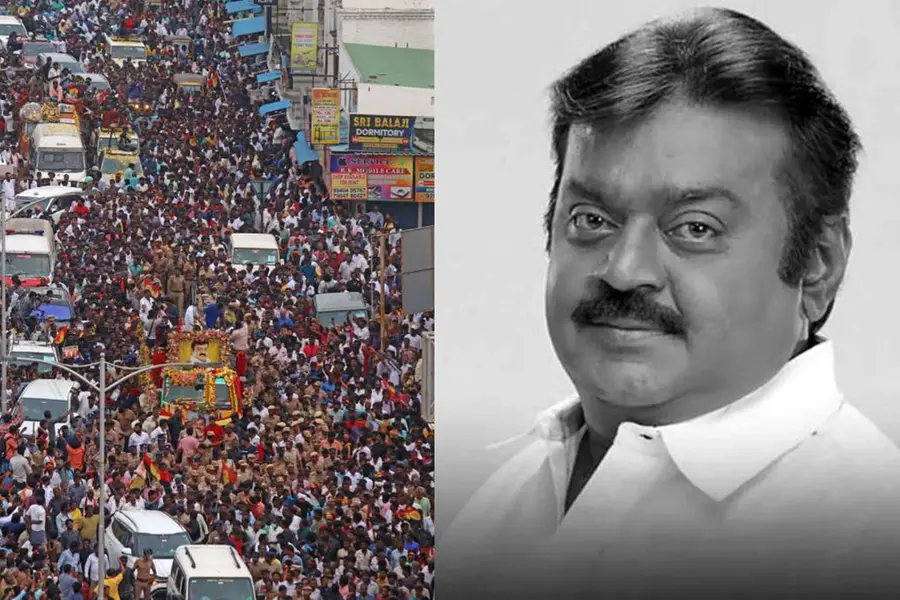 വിലാപയാത്രയ്ക്കെത്തിയത് 15 ലക്ഷം പേർ, വിജയകാന്തിന് അന്ത്യാഞ്ജലി