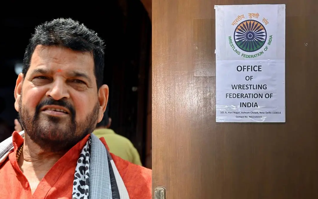 ബ്രിജ്ഭൂഷൺ ശരൺ സിങ്ങ്, ഗുസ്തി ഫെഡറേഷൻ ഓഫീസ് | Photo: ANI, twitter.com