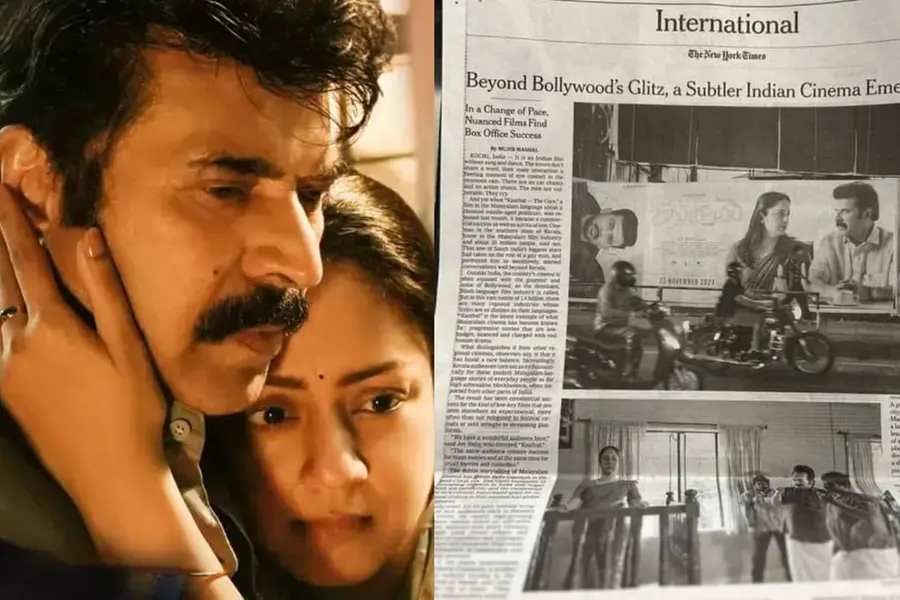 പാട്ടില്ല, സ്റ്റണ്ടില്ല, കരയുന്ന പുരുഷന്മാര്; കാതലിനെ വാനോളം പ്രശംസിച്ച് ന്യൂയോര്ക്ക് ടൈംസ്