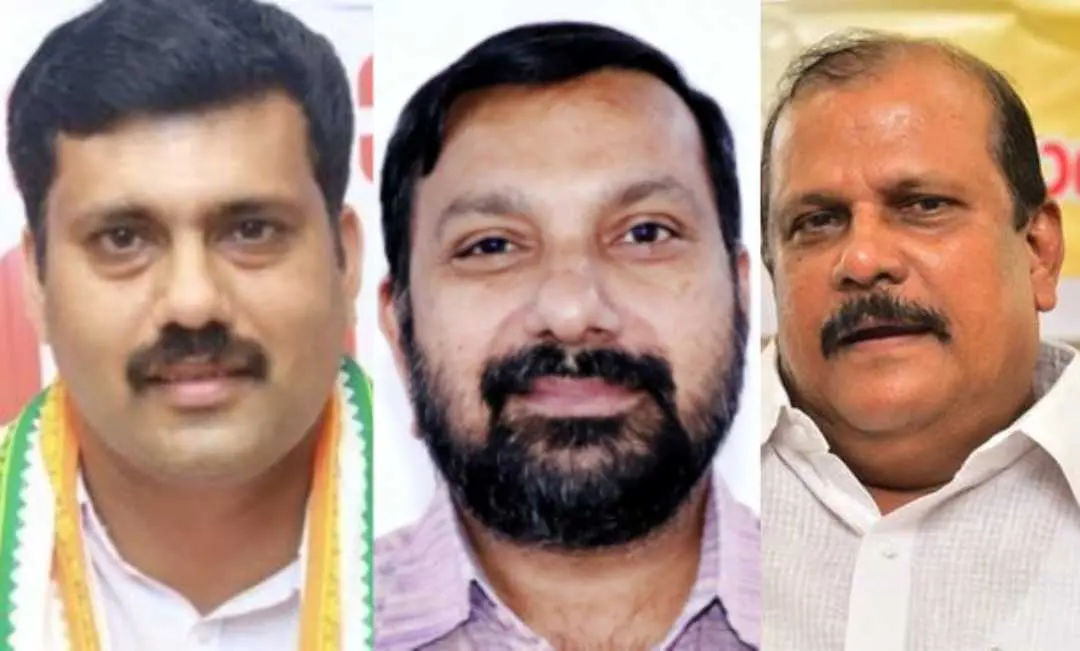 റിജിൽ മാക്കുറ്റി, ഷാജൻ സ്കറിയ, പി.സി ജോർജ് | ഫോട്ടോ: മാതൃഭൂമി, ഫേയ്സ്ബുക്ക്