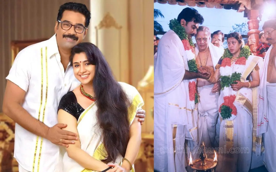 ബിജു മേനോനും സംയുക്തയും, വിവാഹചിത്രം | photo: instagram/biju menon/ mathrubhumi archives