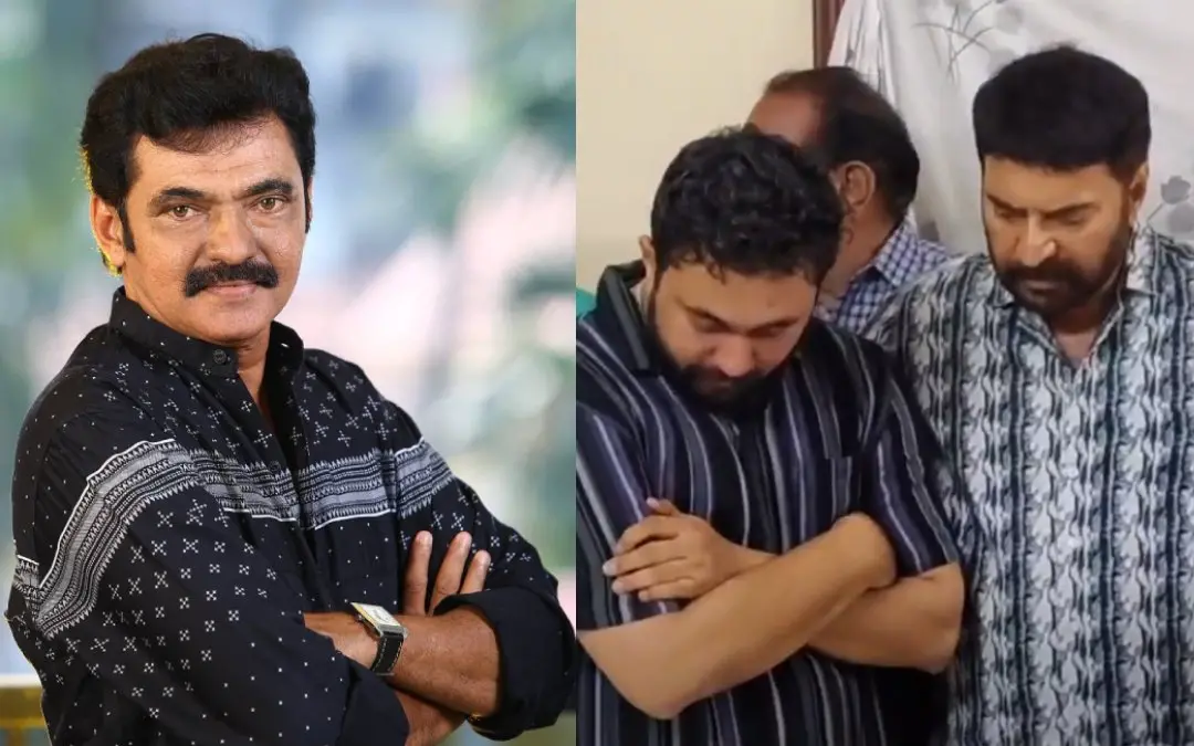 കലാഭവൻ ഹനീഫ്, ഹനീഫിൻ്റെ മകനൊപ്പം മമ്മൂട്ടി | photo: facebook/dileep, screengrab